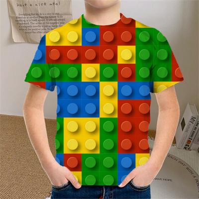 Ubrania Dziecięce Kolorowe Cząsteczki T-Shirt Chłopak Dziewczynki Odzież Dziecięca dla Chłopców Dziecięcy Top Lato Krótki Rękaw Casualowy T-Shirt 7 do 10