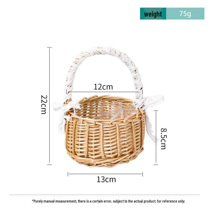 Hand-Woven Rattan Flower Basket Handbag for Flower Arrangements and Fresh Fruits