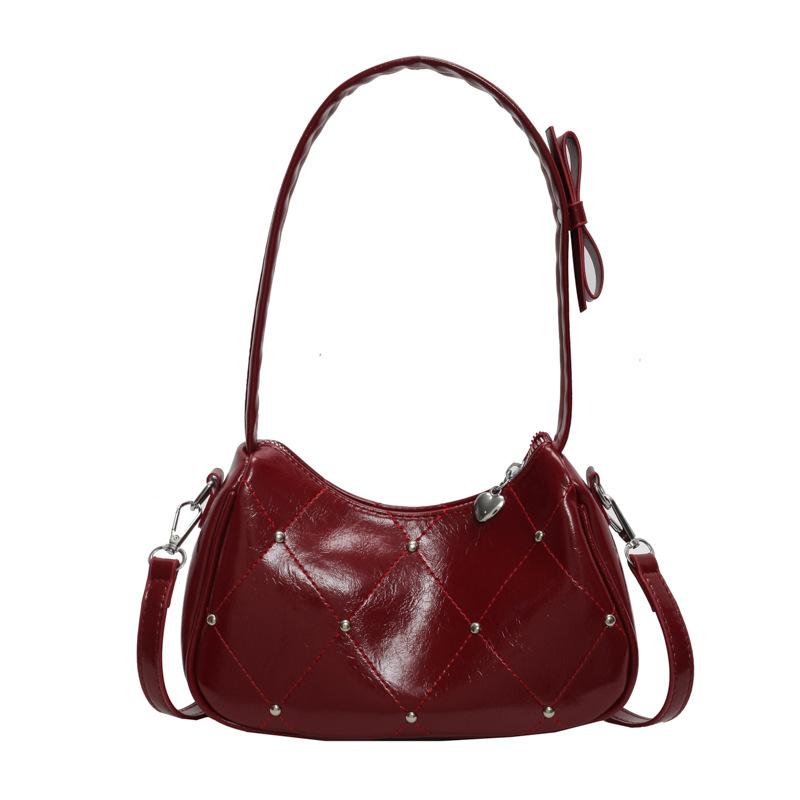 

Premium niche design shoulder bag new fashion armpit bag commuter handbag simple versatile messenger bag бордовый