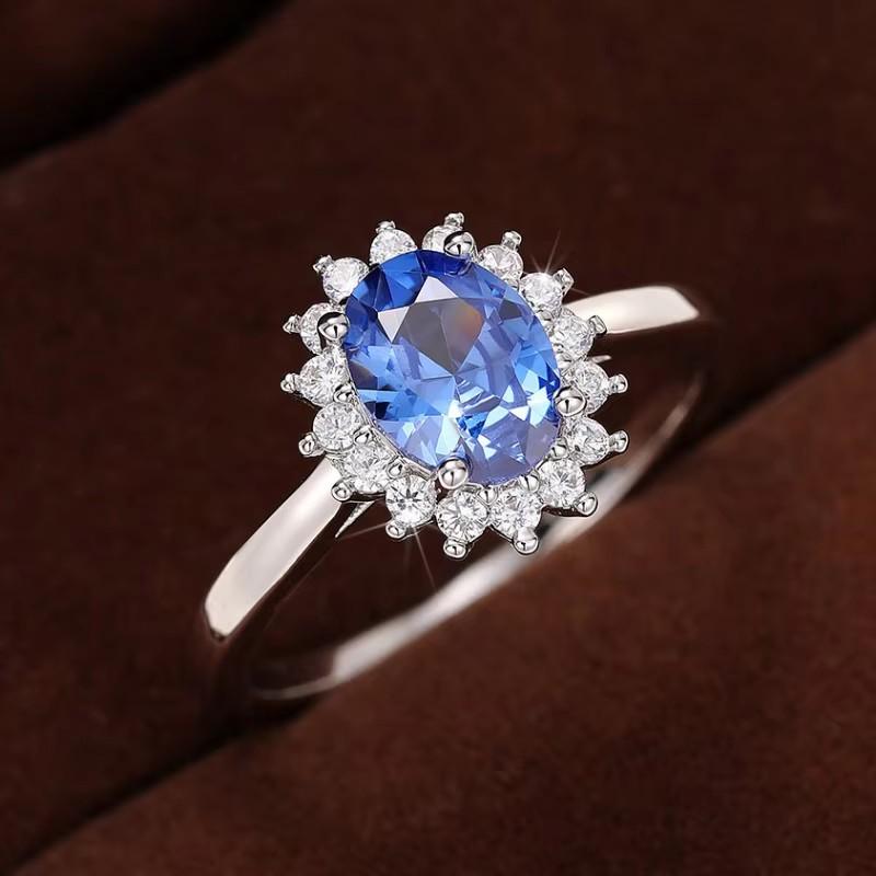 

Кольца Huitan с эстетичным дизайном подсолнуха с блестящим синим кубическим цирконием, женские, свадебные, юбилейные украшения, роскошные аксессуары 10