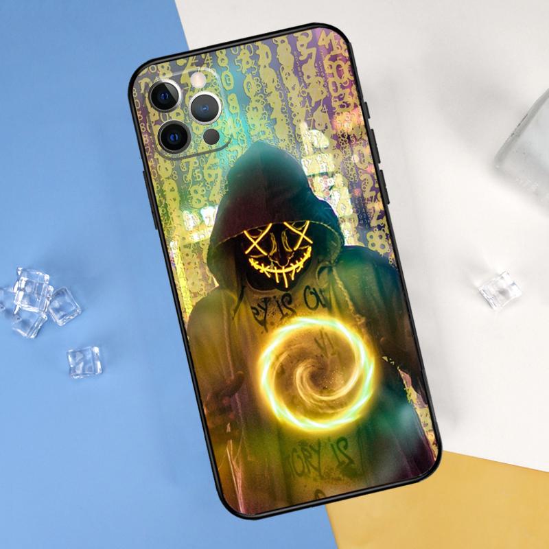 Anonymous Phone Case For iPhone 16 15 11 12 13 14 Pro Max Mini Cover For iPhone 16 15 X XS Max XR Plus Coque