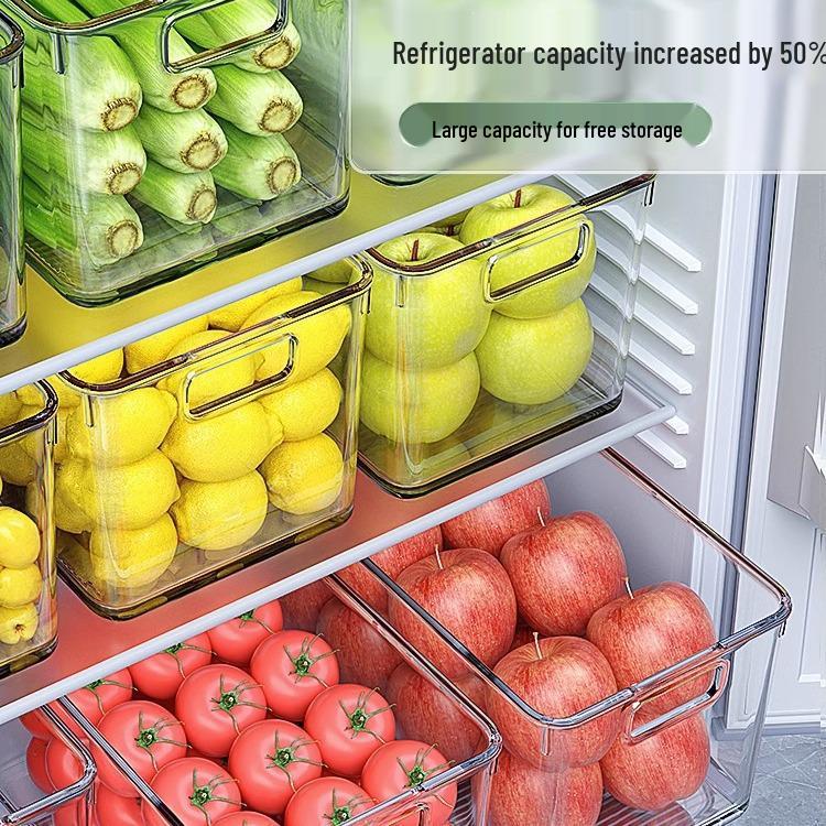 Food-Grade Drawer-Style Fridge Storage Box for Fresh Vegetables, Fruits, and Foods
