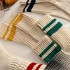 Herbst/Winter 5 Paar Unisex Mittelhohe Socken | Color-Block Gestreifte Socken