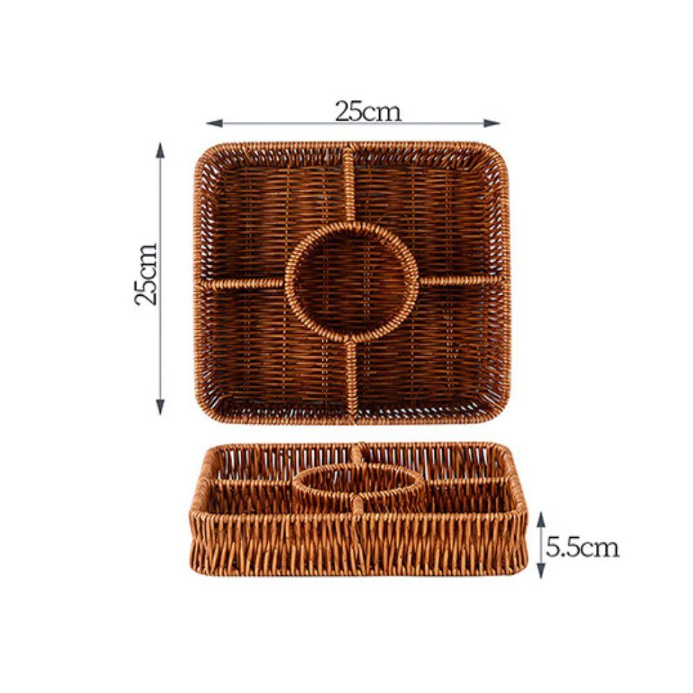 Neuer tragbarer handgewebter Brotaufbewahrungskorb atmungsaktiv 5 Stile Outdoor-Picknickkorb Doppelgriff Hochzeitsschrank