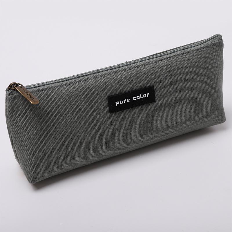 Large Cartoon Canvas Zipper Pencil Case - Customizable Logo, High-Capacity Student Stationery Bag