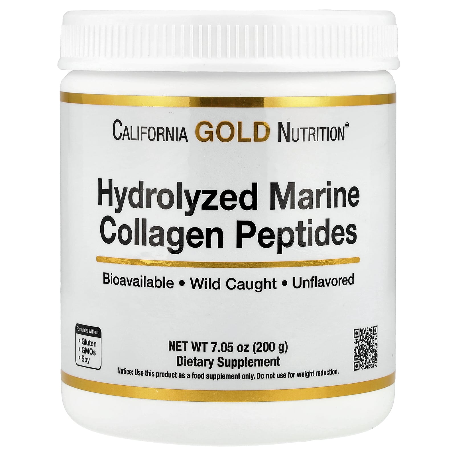

Hydrolyzed Marine Collagen Peptides, Unflavored, 200G (7.05Oz)