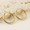 18K Gold Plated Stainless Steel Twisted Wire Hoop Earrings for Women