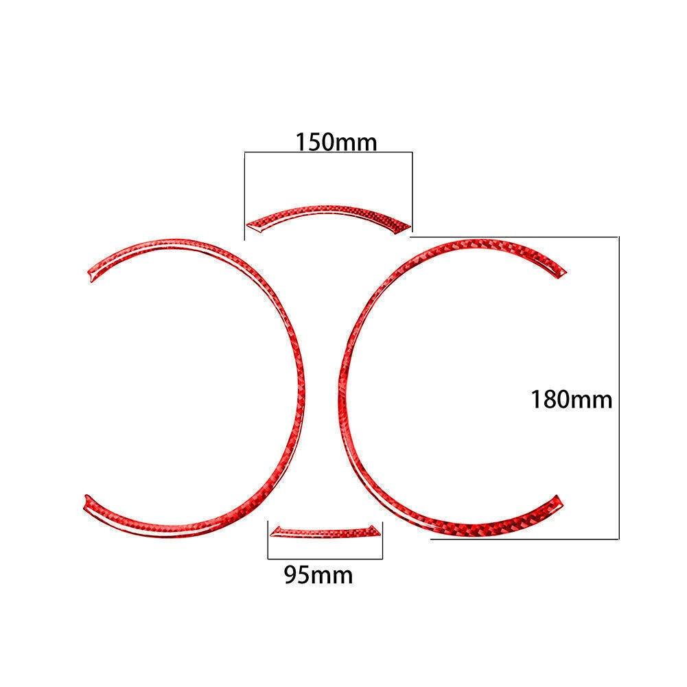Red Carbon Fiber Speedometer Panel Cover Trim For Mitsubishi Lancer 2008-2015