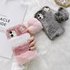 Carino Inverno Caldo Peluche Pelliccia Amore Pendente Cassa Del Telefono Per iPhone 15 14 13 12 11 Pro Max /Samsung S23 S22 S21 S20 Fe A14 A24 A34 A54 A13 A23 A33 A53 A12