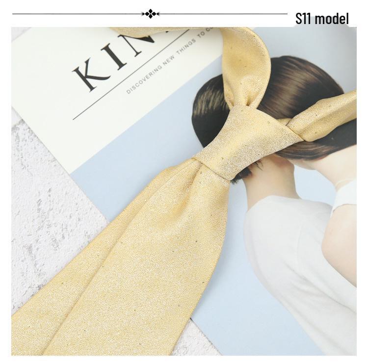 Maillard Style 8CM Retro Beige Coffee Champagne Tie - Korean Casual and Formal Fashion for Men