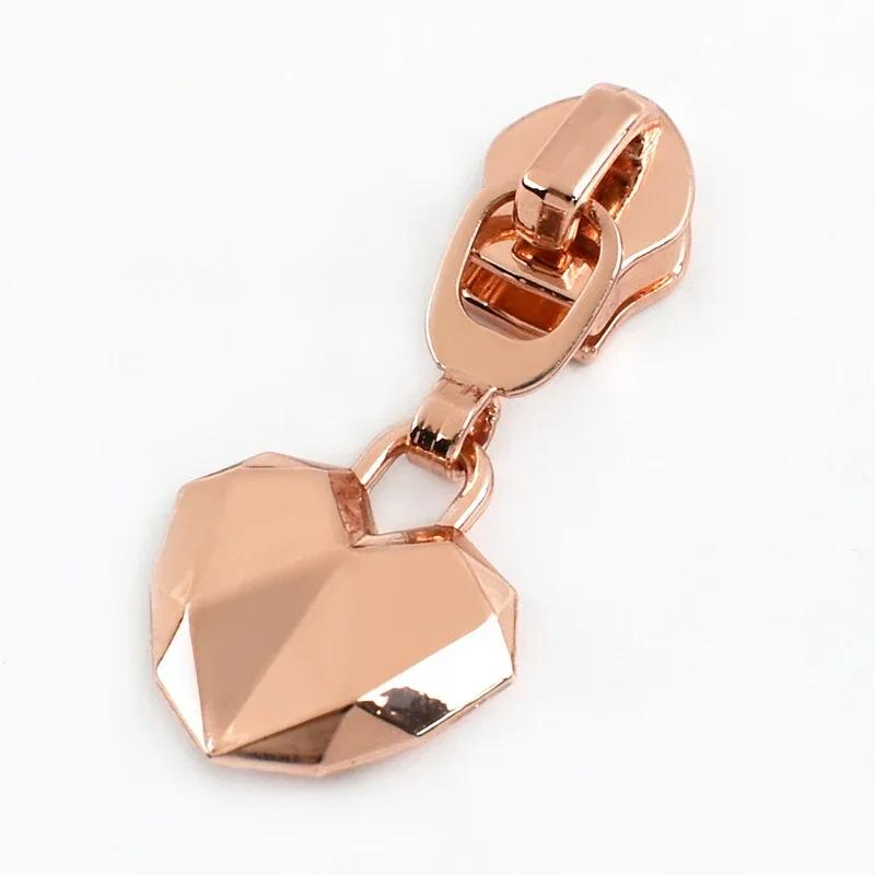 Meetee 5-50 Stück 5# Nylon Reißverschlussanhänger Kleidung Taschen Reißverschlüsse Reparatur Schieber für Plastikreißverschlüsse Herz Reißverschlusskopf Griff Nähzubehör