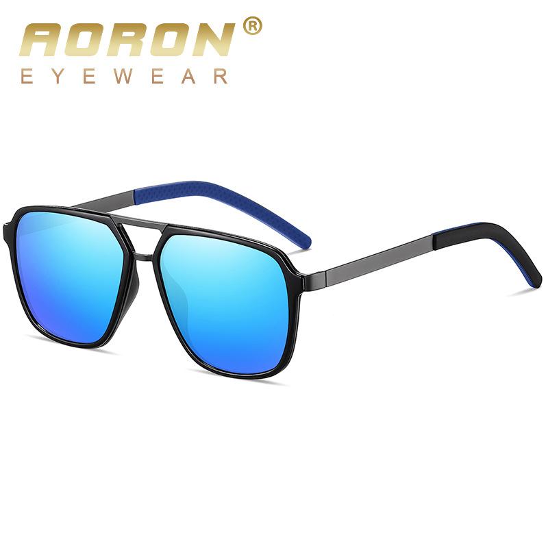 aoron Polarized Driving Sunglasses Fashionable Men's Metal Large Frame Outdoor Color-changing Sunglasses