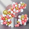Coral Red Metal Gold Balloon Arched Wreath Set Wedding Baby Shower Birthday Party Engagement Bridal Shower