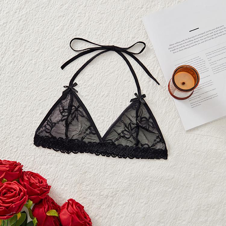 "XL Plus Size European & American Lace Sexy Triangle Cup Tie-String Bra Top 8811A"