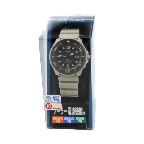 Citizen Q&Q Men's Analog Watch, Radio-Controlled, Solar Powered, 10 ATM Water Resistant, Urethane Band, D02A-005VK, Beige