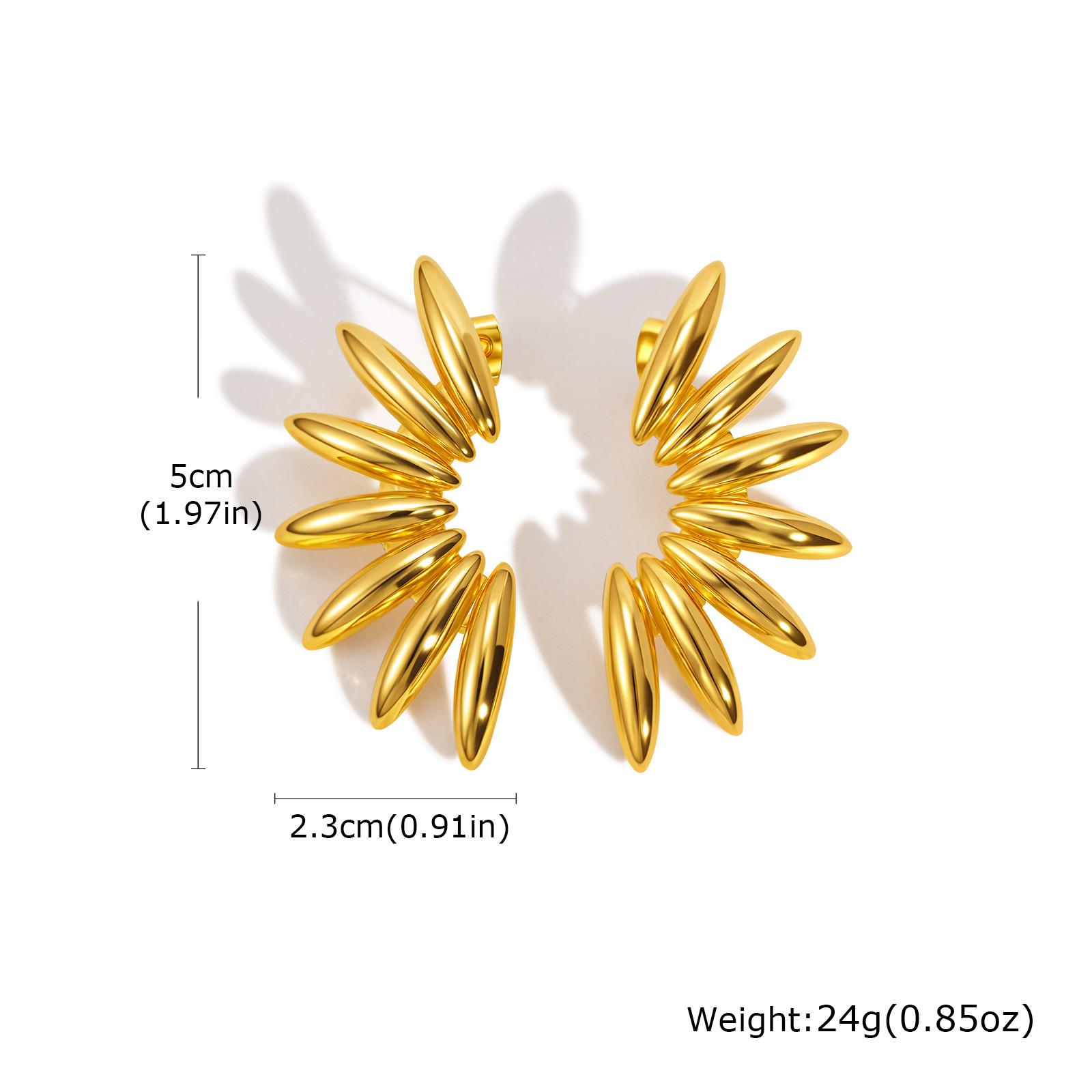 

Exaggerated Geometric Stud Earrings Smooth 18K Gold Plated Stainless Steel Earrings for Women Creative Popular Party Jewelry