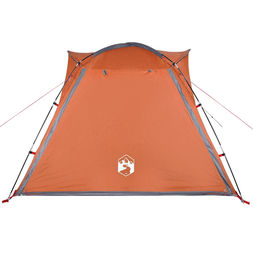4 Person Camping Tent Grey and Orange Quick Release Waterproof