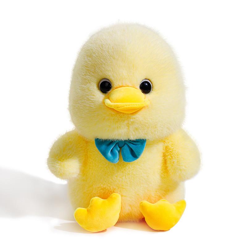 Cute Bow Duck Plush Toy With Short Pile Fabric For Kids And Giftgiving
