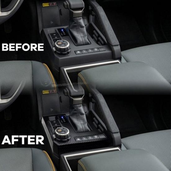 Carbon Fiber Interior Gear Shift Panel Cover Accessories For Toyota Tacoma 2024