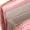 Perke Leather Mesh Bellows Card Holder Long Wallet 08-06-04062 Women's PI