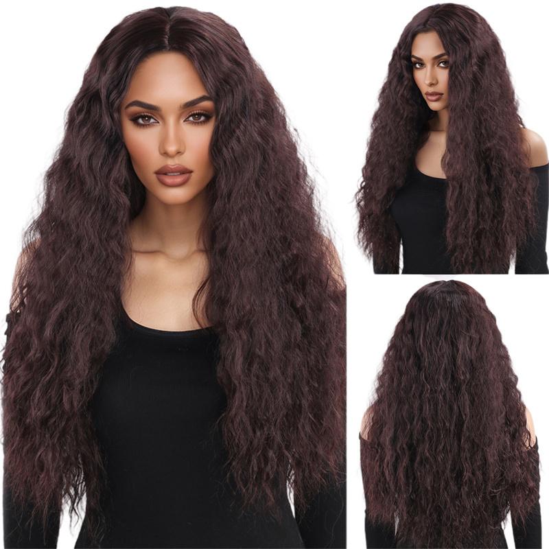 Synthetische Lange Lockige Perücke für Frau Wasserwelle Ingwer Perücke Weibliches Kostüm Cosplay Halloween Party Mädchen Lolita Perücke