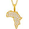 Dropshipping Heißer Verkauf 14K 18K Vergoldet 925 Sterling Silber Afrika Karte Charm Halskette Anhänger