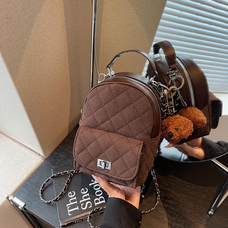 Autumn and winter retro backpack bag women's new diamond chain bag single shoulder crossbody small backpack