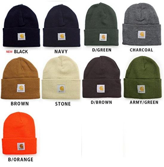BEANIE Knit Hat Hat USA Folded Tag Hat [Carhartt] Cap/Knit Men's Women's Autumn/Winter (BLACK(BLK))