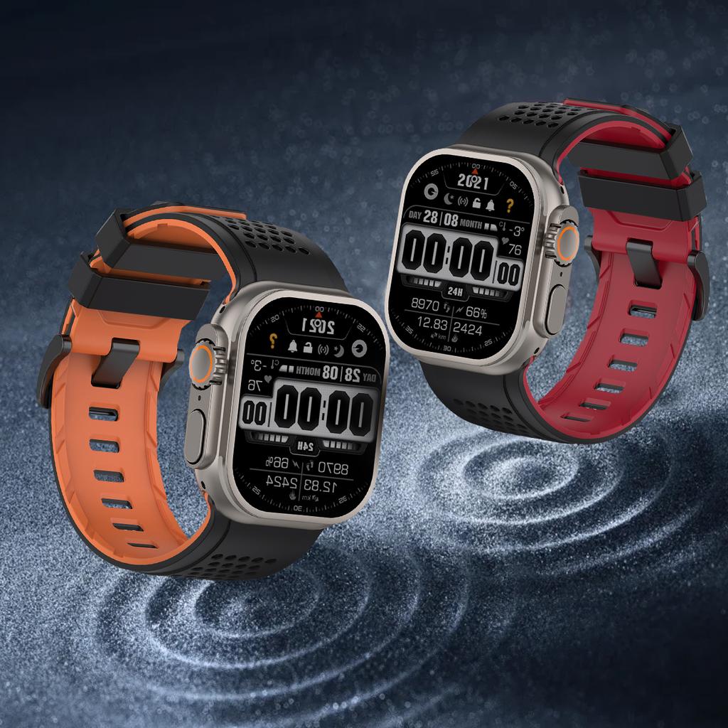 Zweifarbige Silikonarmband für Apple Watch Serie 11 10 9 8 7 6 SE3 Atmungsaktives Sportarmband für Iwatch Ultra 3/2 49mm 42 44 45 46mm