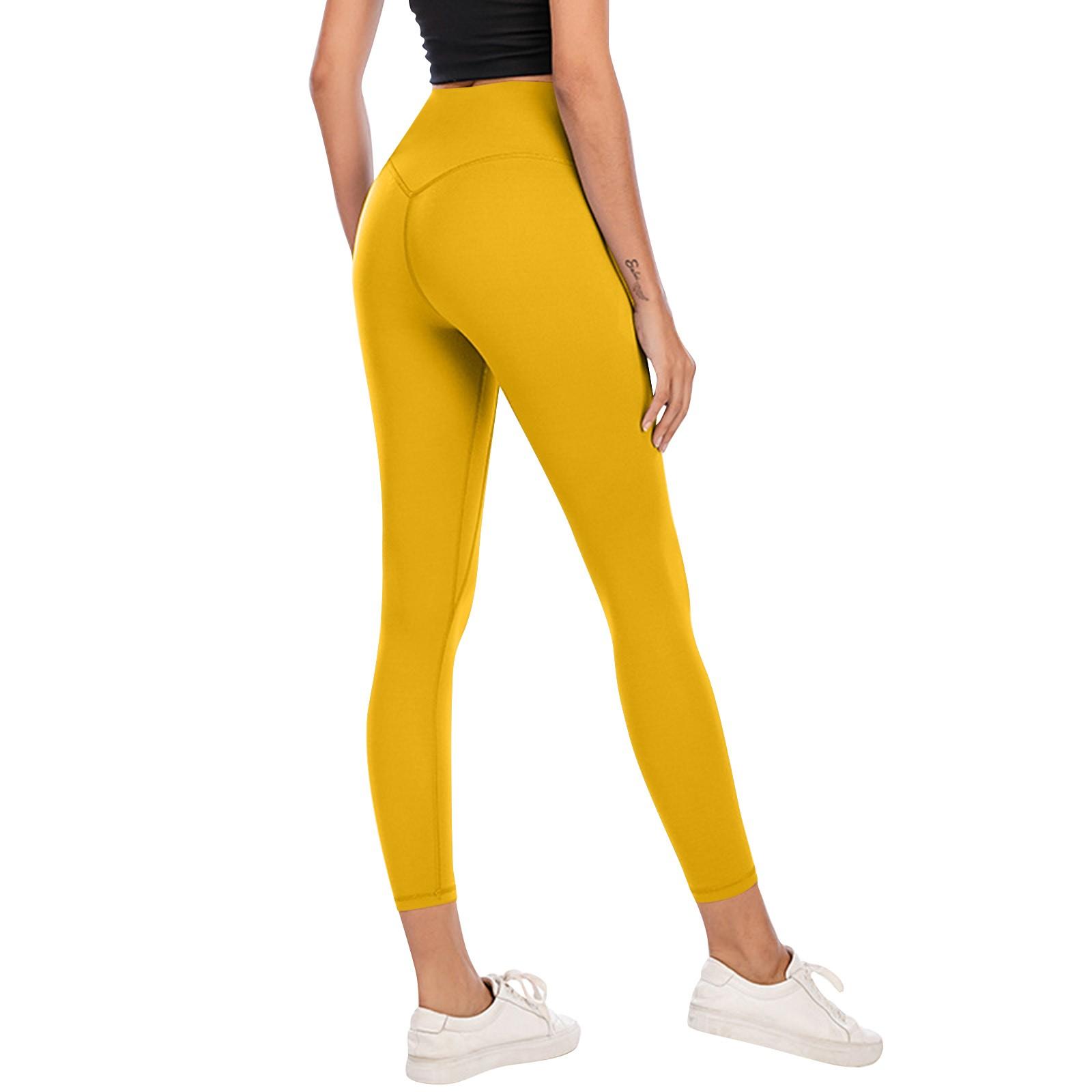 

Одежда для йоги Персиковый Спортивный Костюм Подтяжка Бедер Фитнес Штаны Без Смущающих Линий Телесного Цвета Обтягивающие Штаны Для Йоги С Высокой Талией XL жёлтый