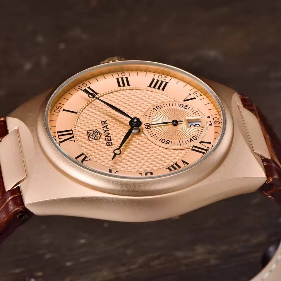 BENYAR 5199 New Business Luxury Men's Quartz Watch 30M Waterproof Sports Leather Watch Fashion Men's Watch