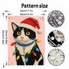 Santa Cat Frameless Pearl Painting Cute 3D Beaded Canvas Holiday Decor for Cozy Room Decoration and Adult Creative Handmade Craft