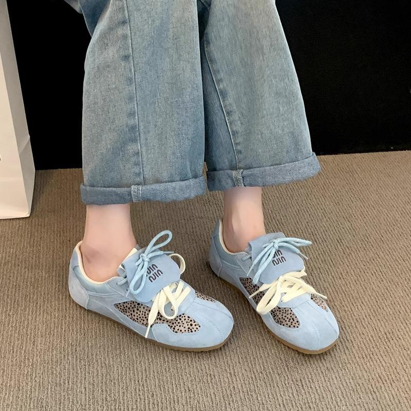 Flat baseplate shoes women's 2025 new autumn new Forrest Gump shoes versatile casual sports shoes leopard print German training shoes