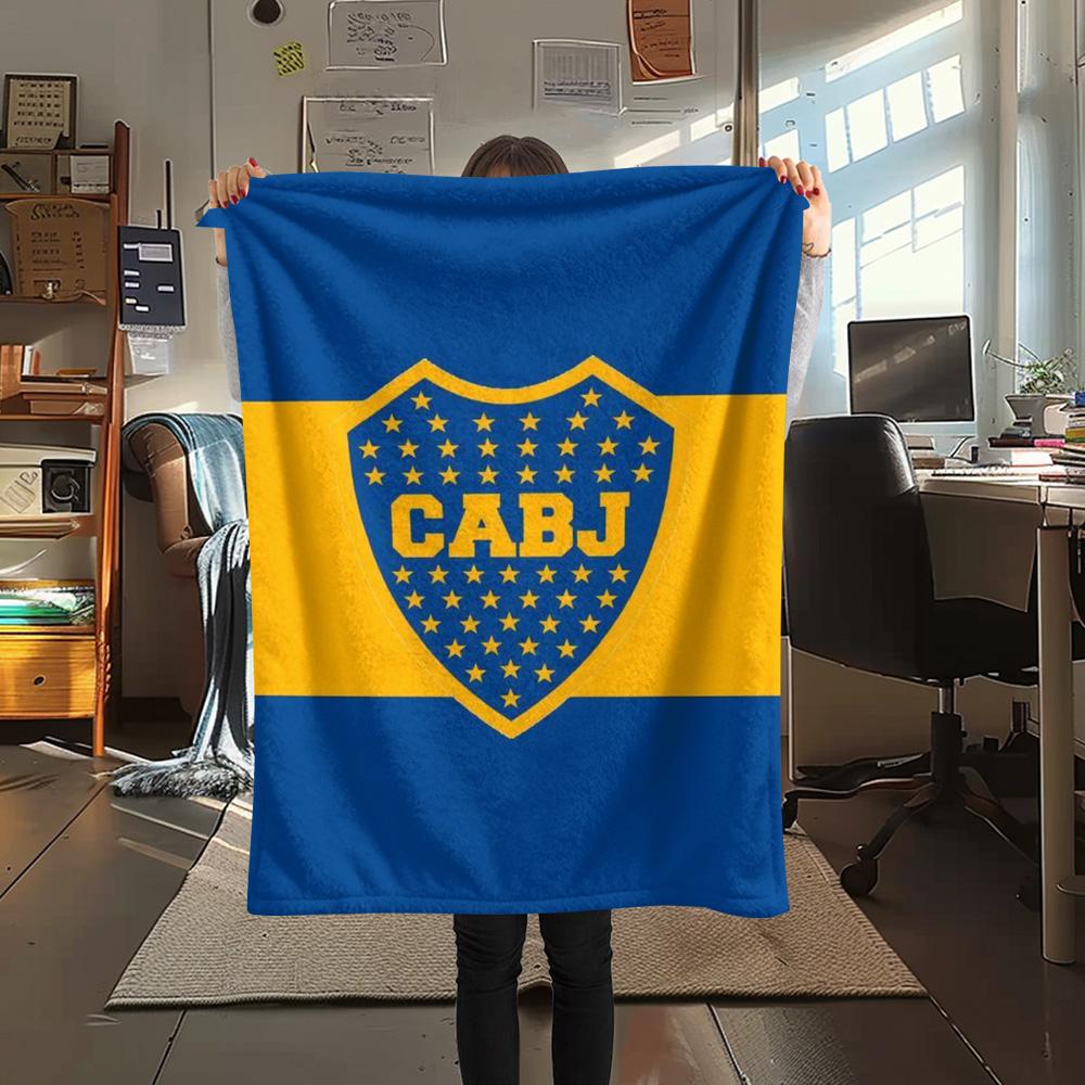 1Pc Boca Juniors Print Flannel Blanket High Quality Warm Comfortable Cover for All Seasons Perfect for Gifts Home Decor