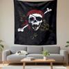 Pirate Skull Crossbones Tapestry Wall Hanging, Dark Nautical Emblem Art, Gothic Wall Decor for Bedroom Living Room Man Cave