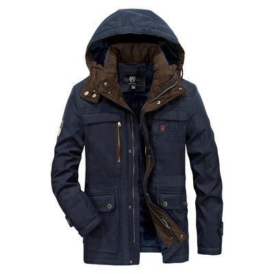 Winter Neue mittelgroße und große Herrenjacke mit dicker Baumwolle gefütterte Freizeitjacke aus Baumwolle