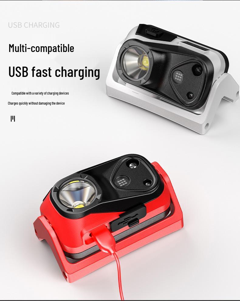 USB Rechargeable LED Headlamp: Portable, Strong Light, Sensing for Outdoor Running, Fishing, Adventure