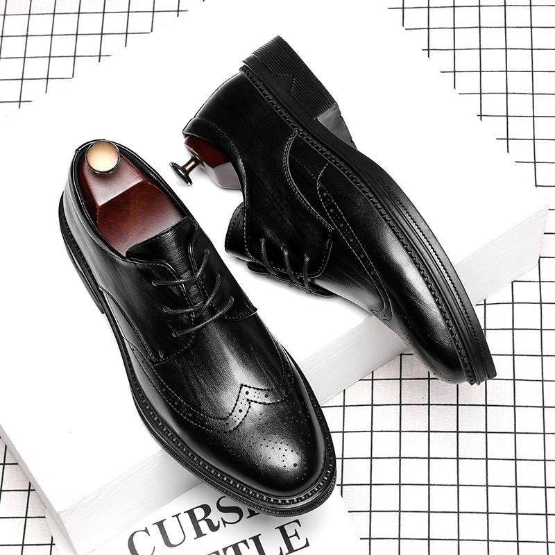 Pantofi simpli pentru bărbați, pantofi de piele casual sculptați versatili de modă, pantofi pentru bărbați 2025 Explozie Douyin 1233-G