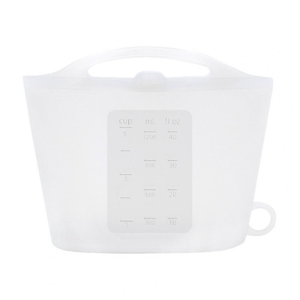 1L Silicone Storage Bag Food Preservation Organizer Fridge Fruit Storage Pouch Microwave Steam Disinfection Bag Food Heating Bag