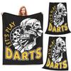 Lets Play Darts Skull Dartboard Arrow Blanket Fleece Sofa Throw Blanket Multi-function for Couch Office Throws Bedspread Quilt