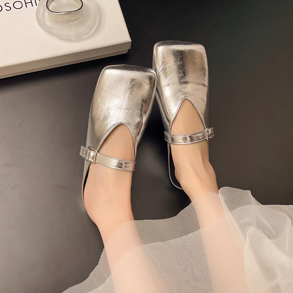 Women's Slippers Flat Sole Cover Toe Square Toe Ladies Shoes Dress Daily Commute Summer Lazy People Zapatillas De Mujer