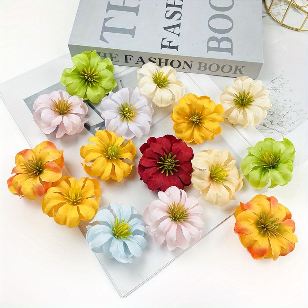 10Pcs Artificial Flower With Core Curling DIY Rose Head