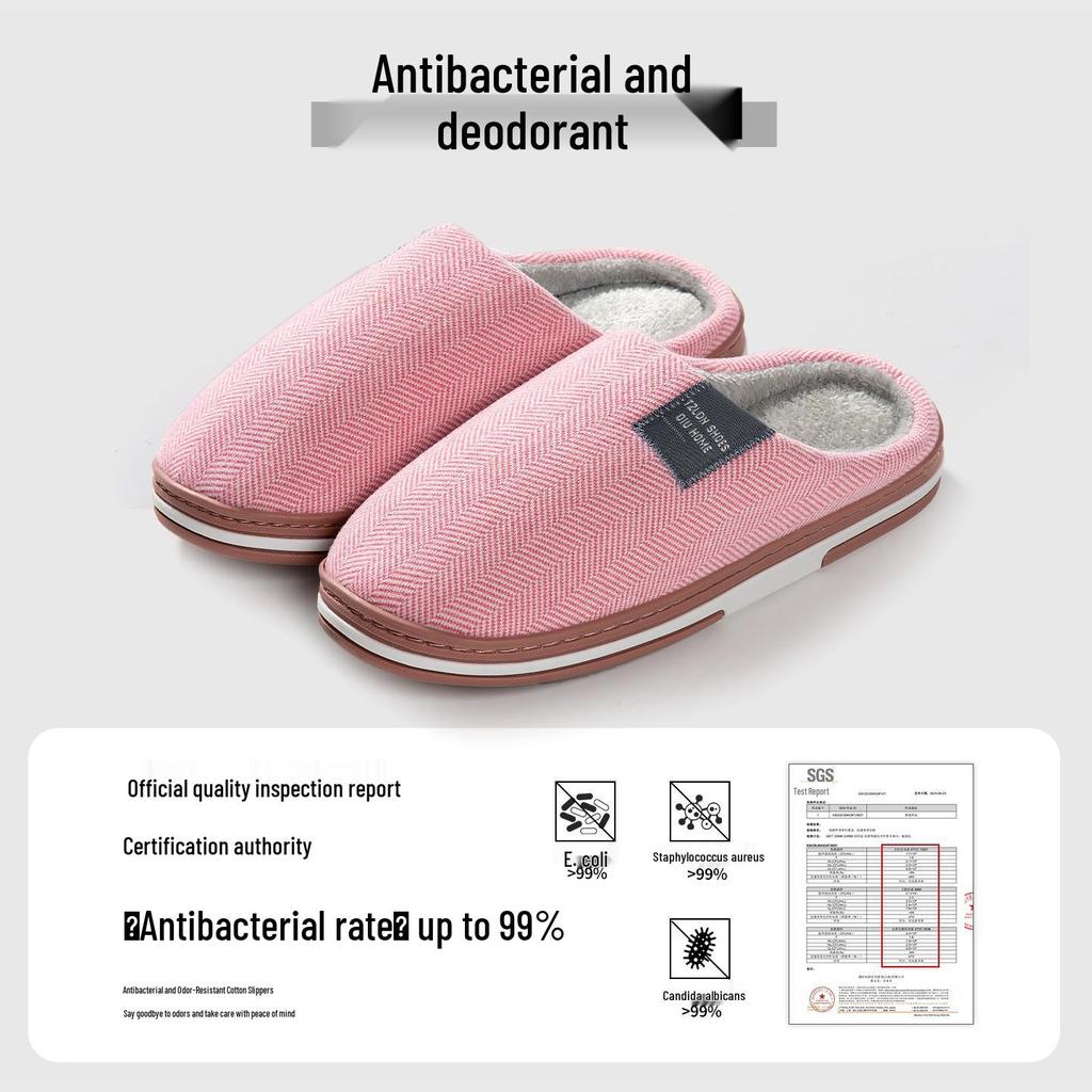 Pantofole Invernali in Cotone Minimaliste Nordiche: Antiscivolo in TPR, Calore Ispessito per Uomo e Donna, Ideale per Uso Interno