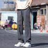 ROMON Men's Straight-Leg Linen Blend Casual Pants