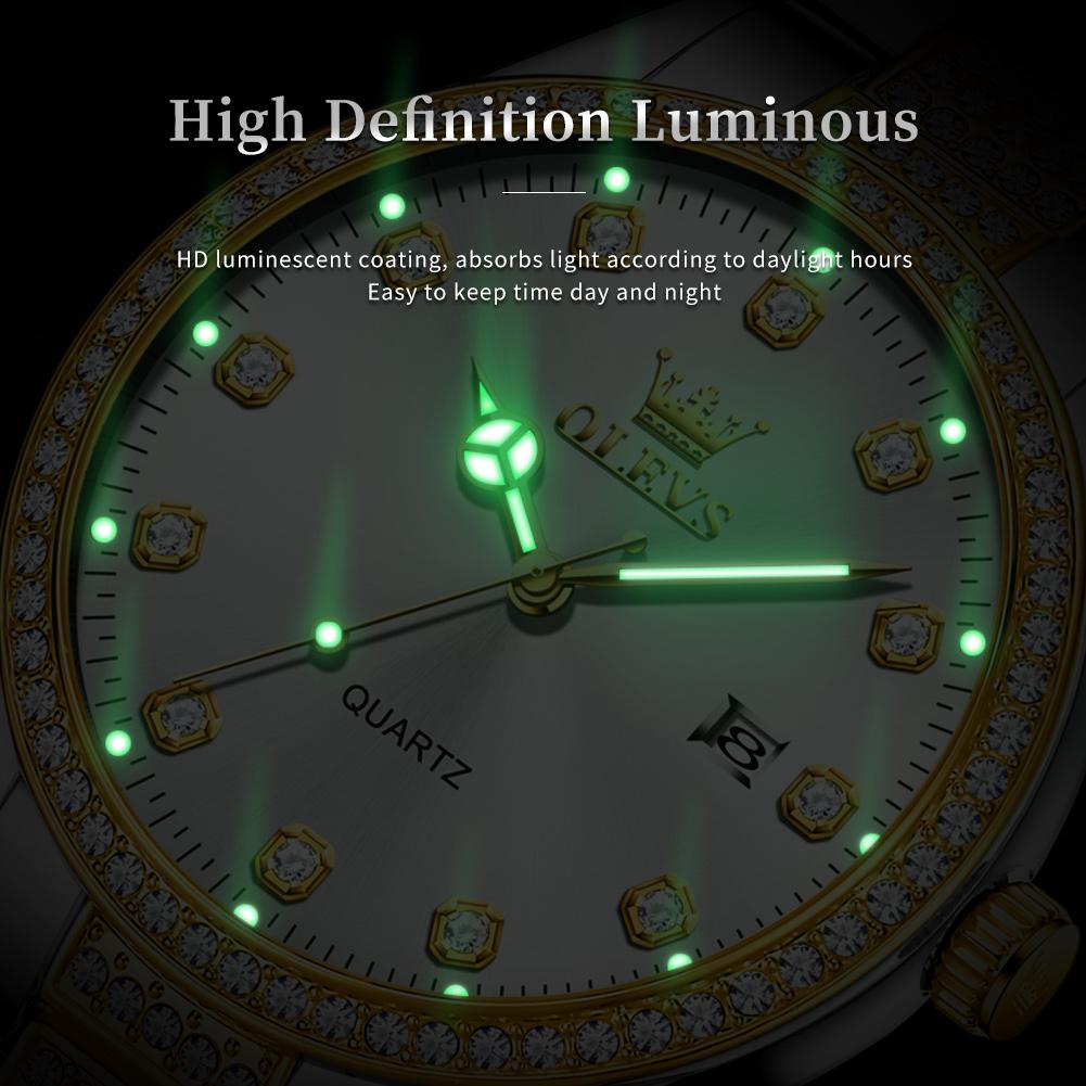 OLEVS New Fashion Mens Watches Top Brand Luxury Quartz Wrist Watch Man Sport Stainless Steel Watch for Men Reloj Hombre