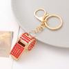 2-Piece Rhinestoned Whistle Keychain and Necklace Set with Zinc Alloy Construction 6 Stylish Color Option for Daily Use