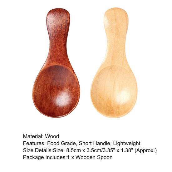 Mini Spoon Heat-Resistant Food Grade Wood Condiment Seasoning Sugar Mini Spoon for Home