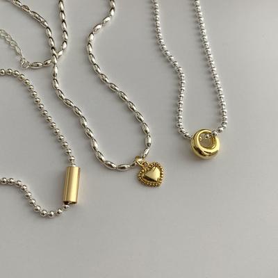 Women Jewelry Geometric Heart Pendant Necklace 2022 New Trend Vintage Temperament Bead Necklace For Women Party Gifts