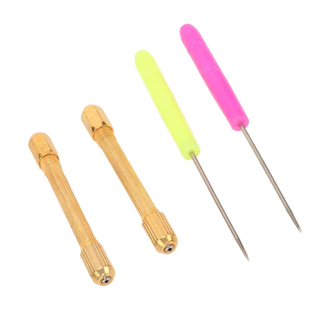 Doll Hair Root Holder Tools with 2 Awls Alloy Handles Long Lasting Lightweight Doll Hair Making Supplies