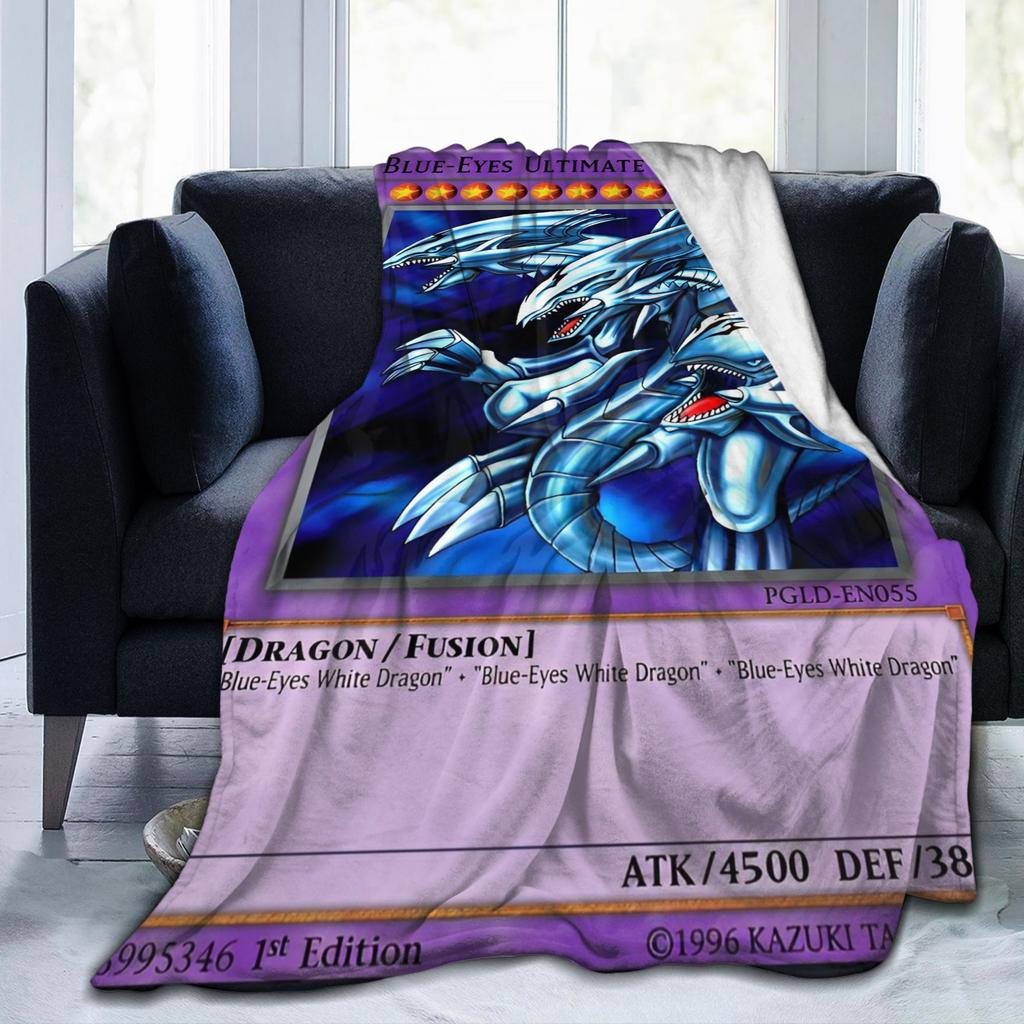 Anime Yu Gi Oh Card Blankets Flannel All Season Multi-function Super Warm Throw Blanket for Bedding Office Quilt